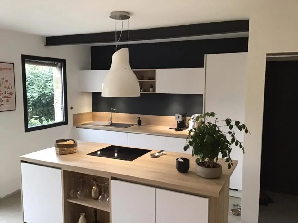 Cuisine blanche et anthracite